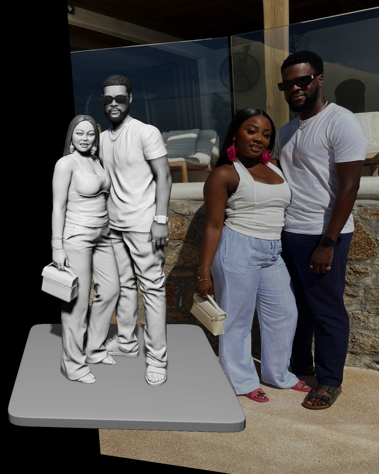 3D-Design for 2-person statue